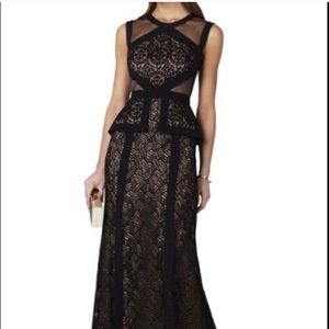 BCBG Viviana Peplum Gown Black #4